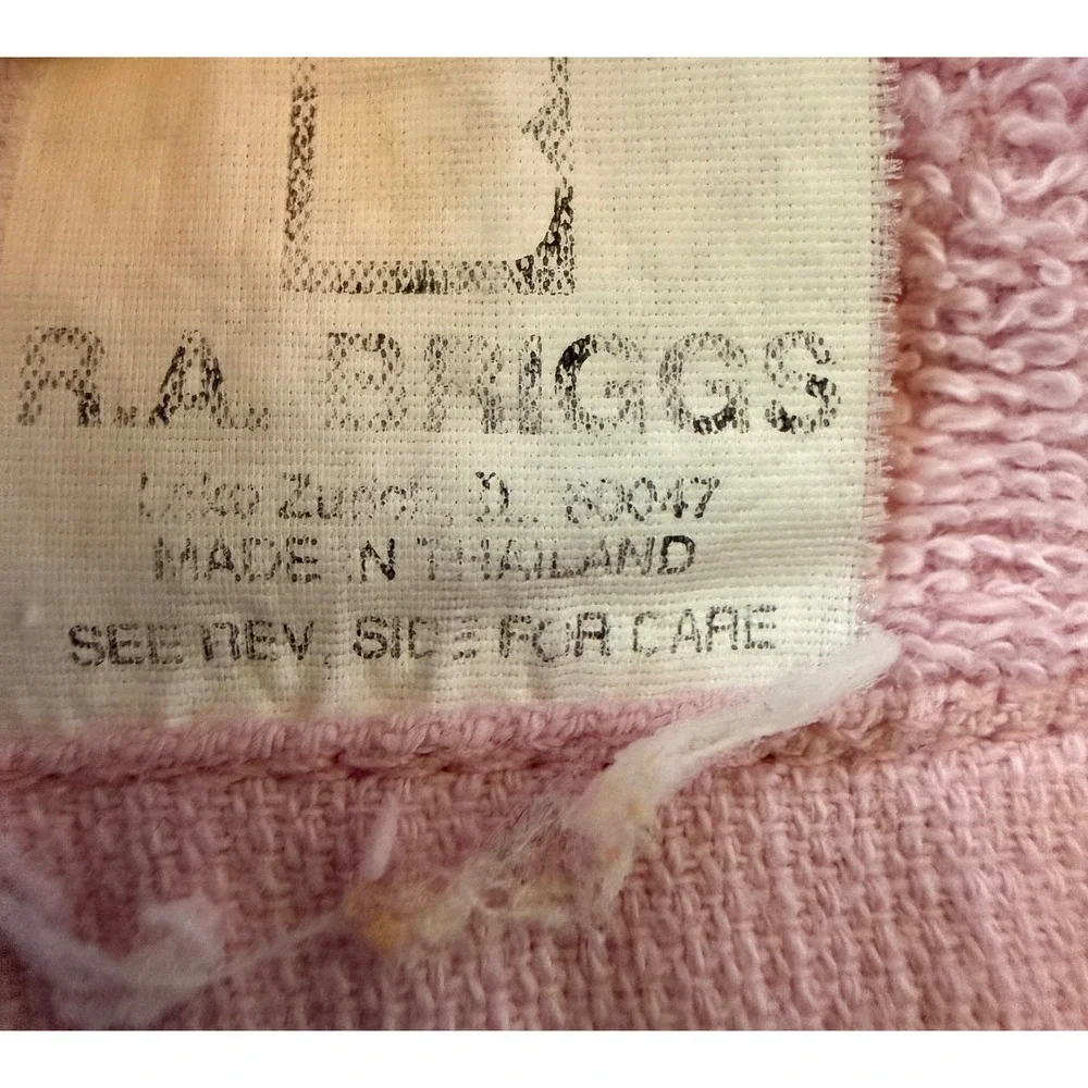 Vtg R.A. Briggs 3 Pink Floral Rose Embroidered Lace Trim Towels 2 Washcloths HTF